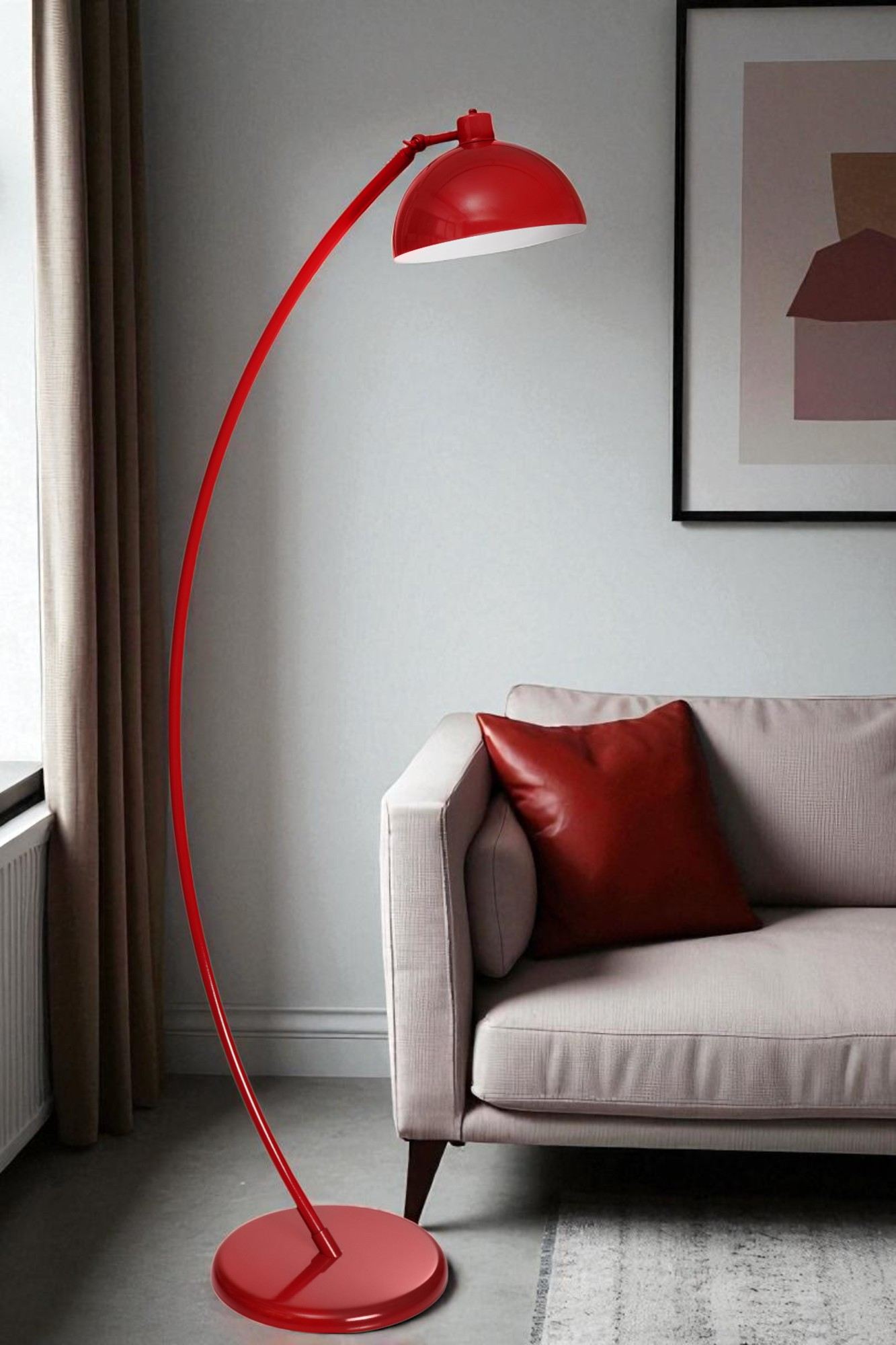 Candeeiro de Pé – 170 cm de altura – Vermelho – Metal