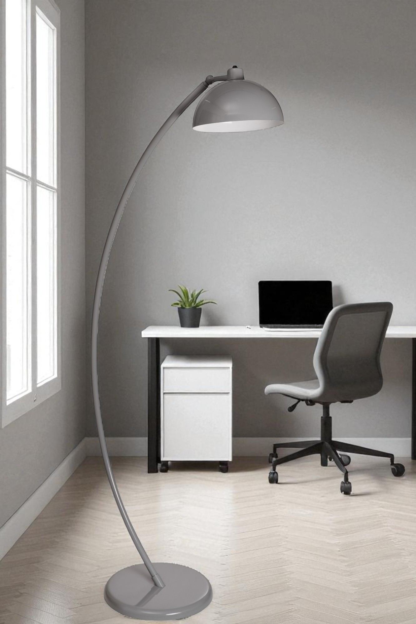Candeeiro de Pé – 170 cm de altura – cinza – metal