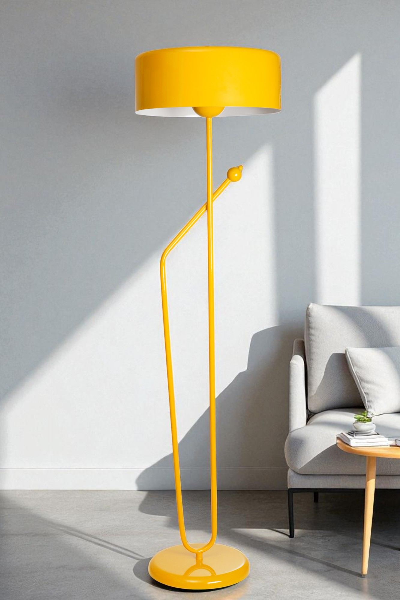 Candeeiro de Pé – 150 cm altura – mostarda – metal