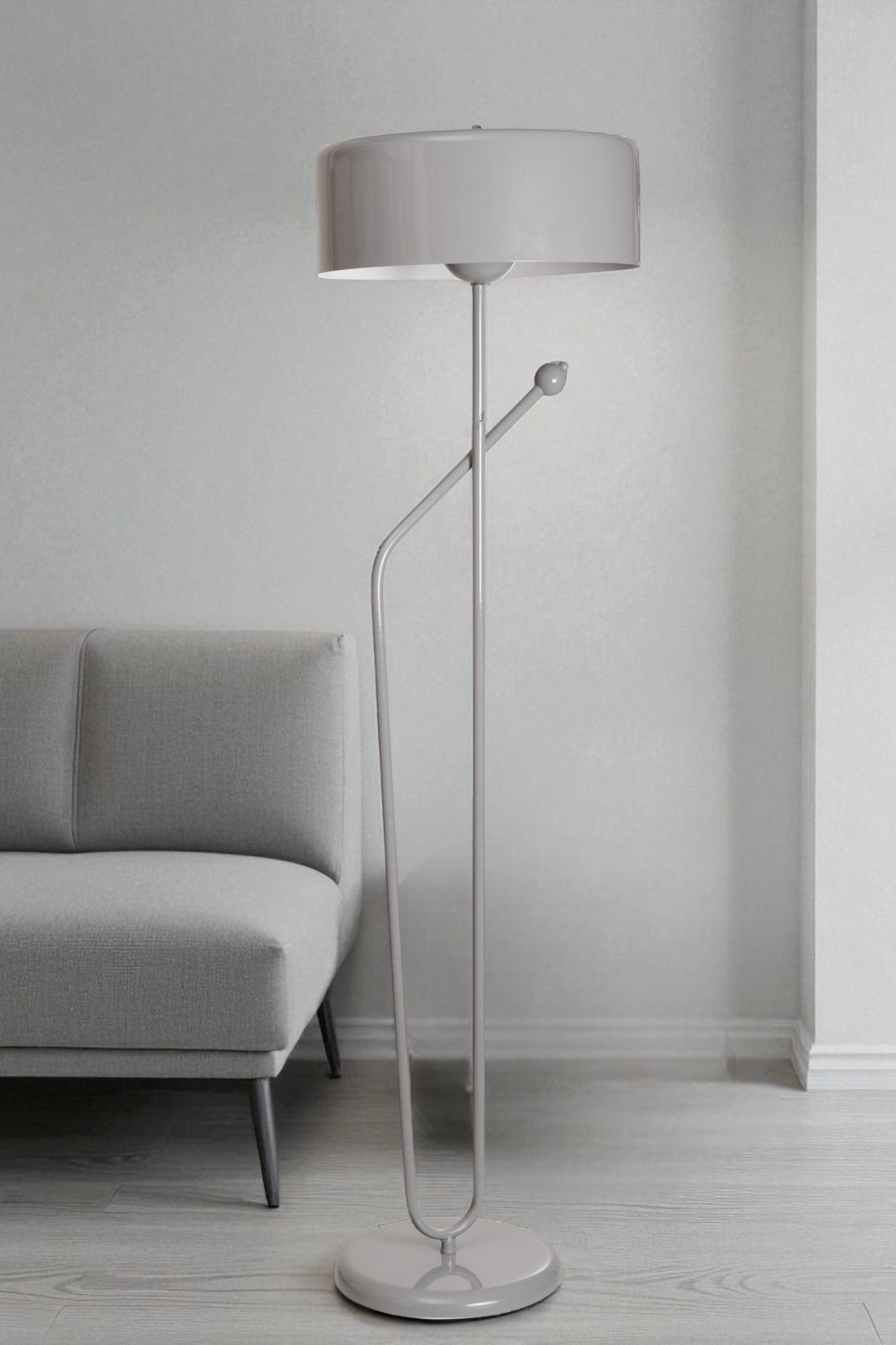 Candeeiro de Pé – 150 cm – cinza – metal