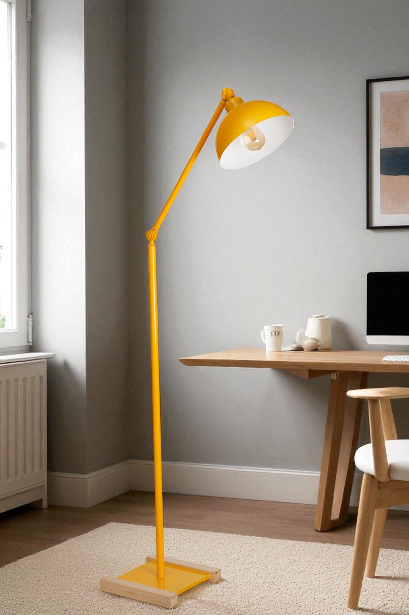 Candeeiro de Pé – 160 cm – Mostarda – Metal