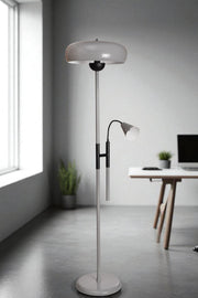 Candeeiro de Pé – 160 cm – Cinza e Preto – Metal