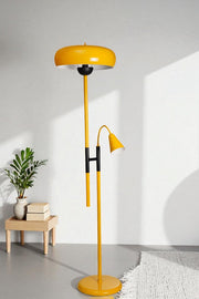 Candeeiro de Pé – 160 cm de altura – Mostarda e Preto – Metal