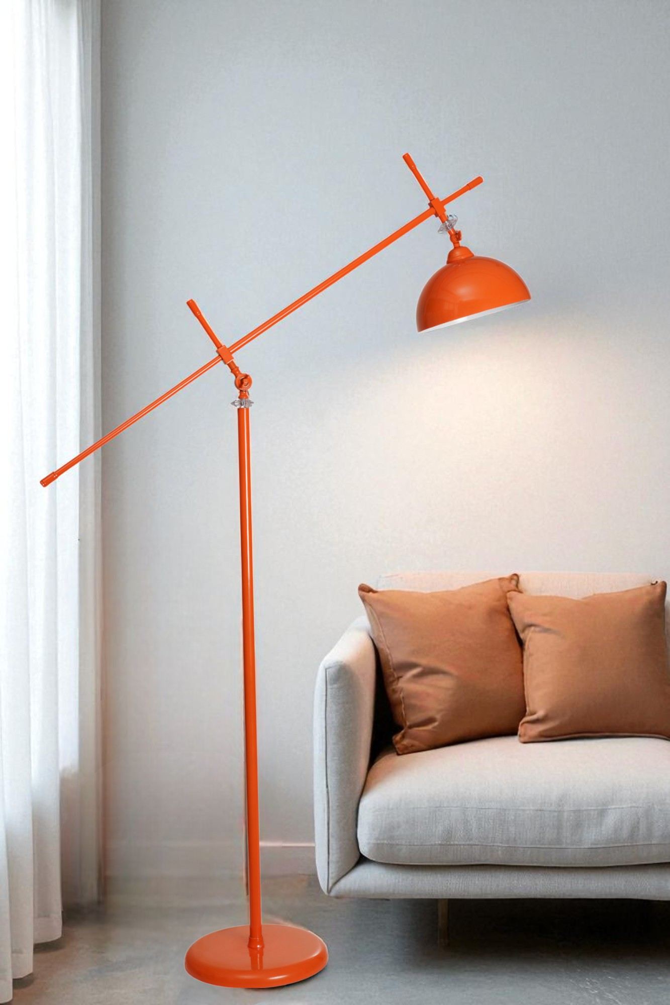 Candeeiro de Pé – 170 cm – Laranja – Metal