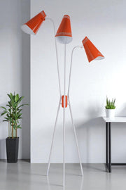 Candeeiro de Pé de metal – 180 cm de altura – Laranja e Branca