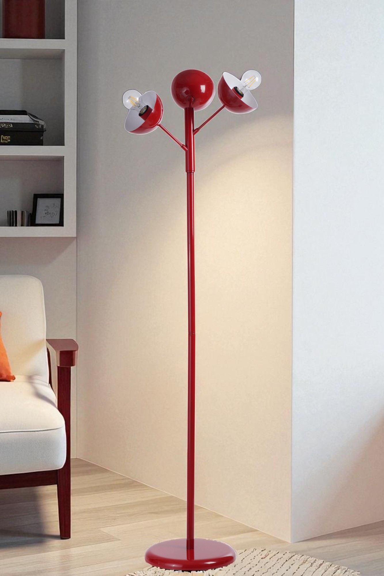 Candeeiro de Pé – 162 cm – Vermelho – Metal