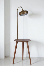 Candeeiro de Pé – 148 cm de Altura – Dourado e Faia – Metal e Madeira