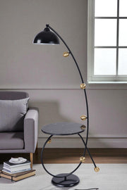 Candeeiro de Pé – 155 cm de Altura – Preto e Dourado – Metal