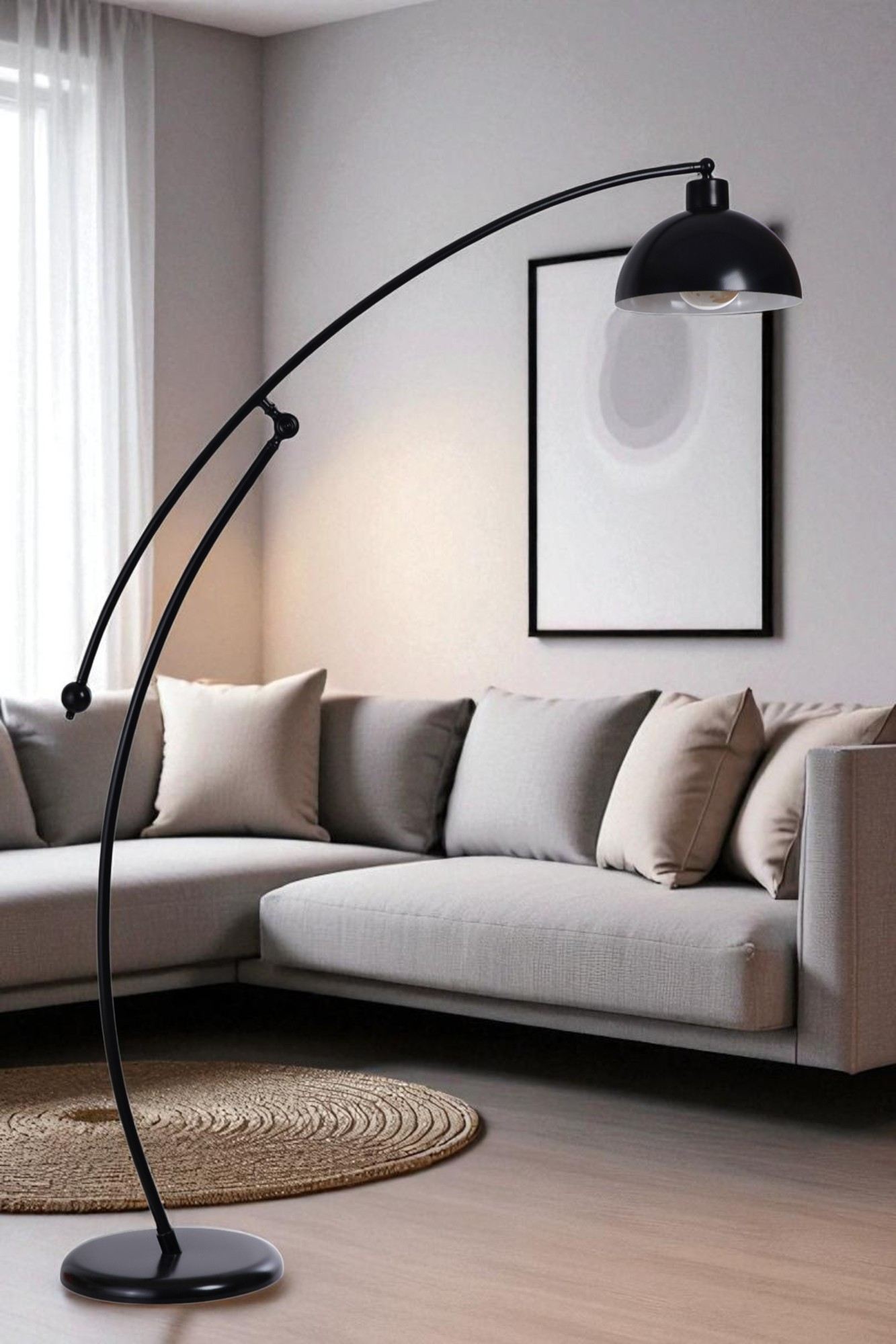 Candeeiro de Pé – 155 cm – Preto – Metal