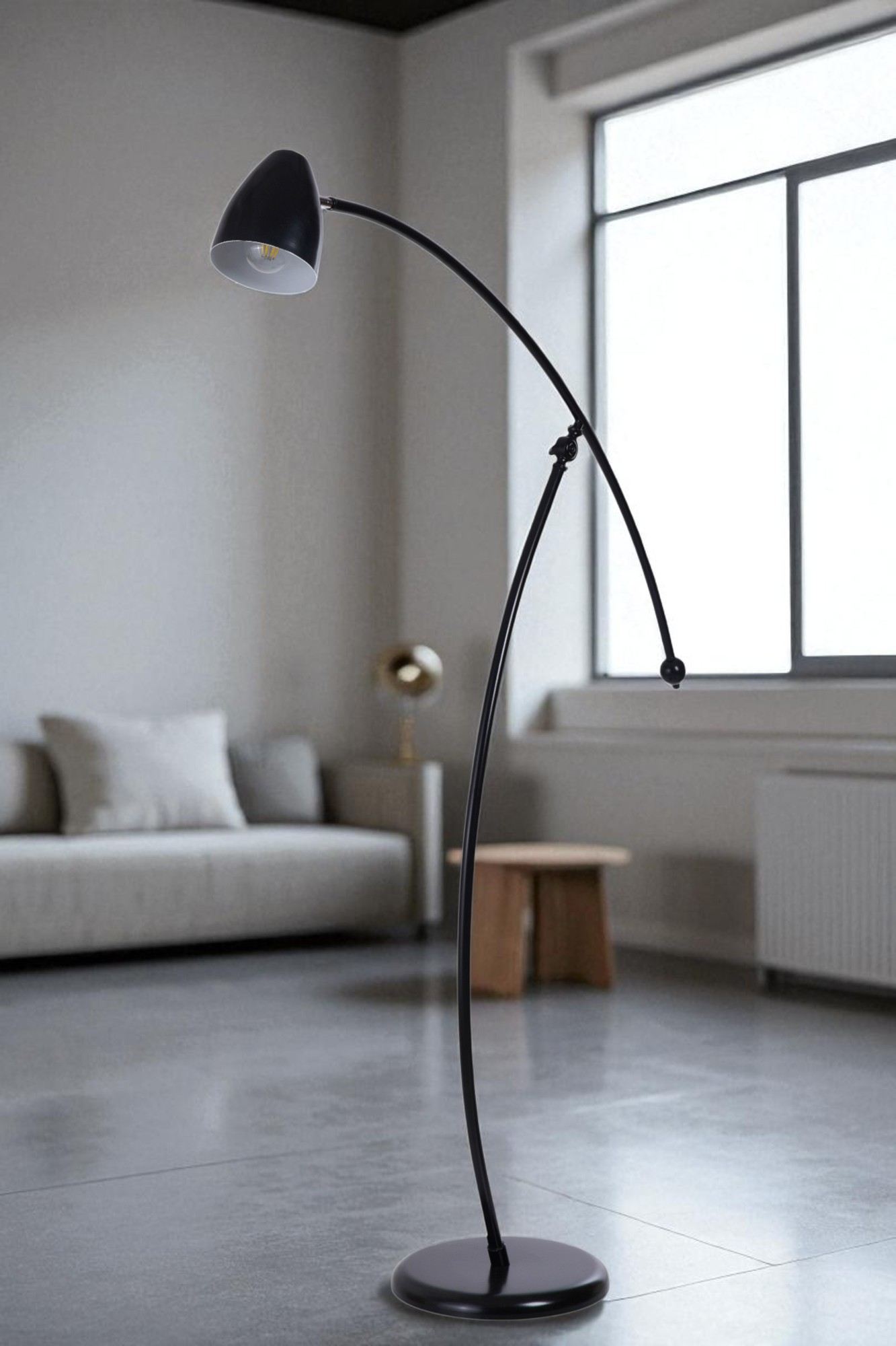Candeeiro de Pé – 155 cm de Altura – Preto – Metal