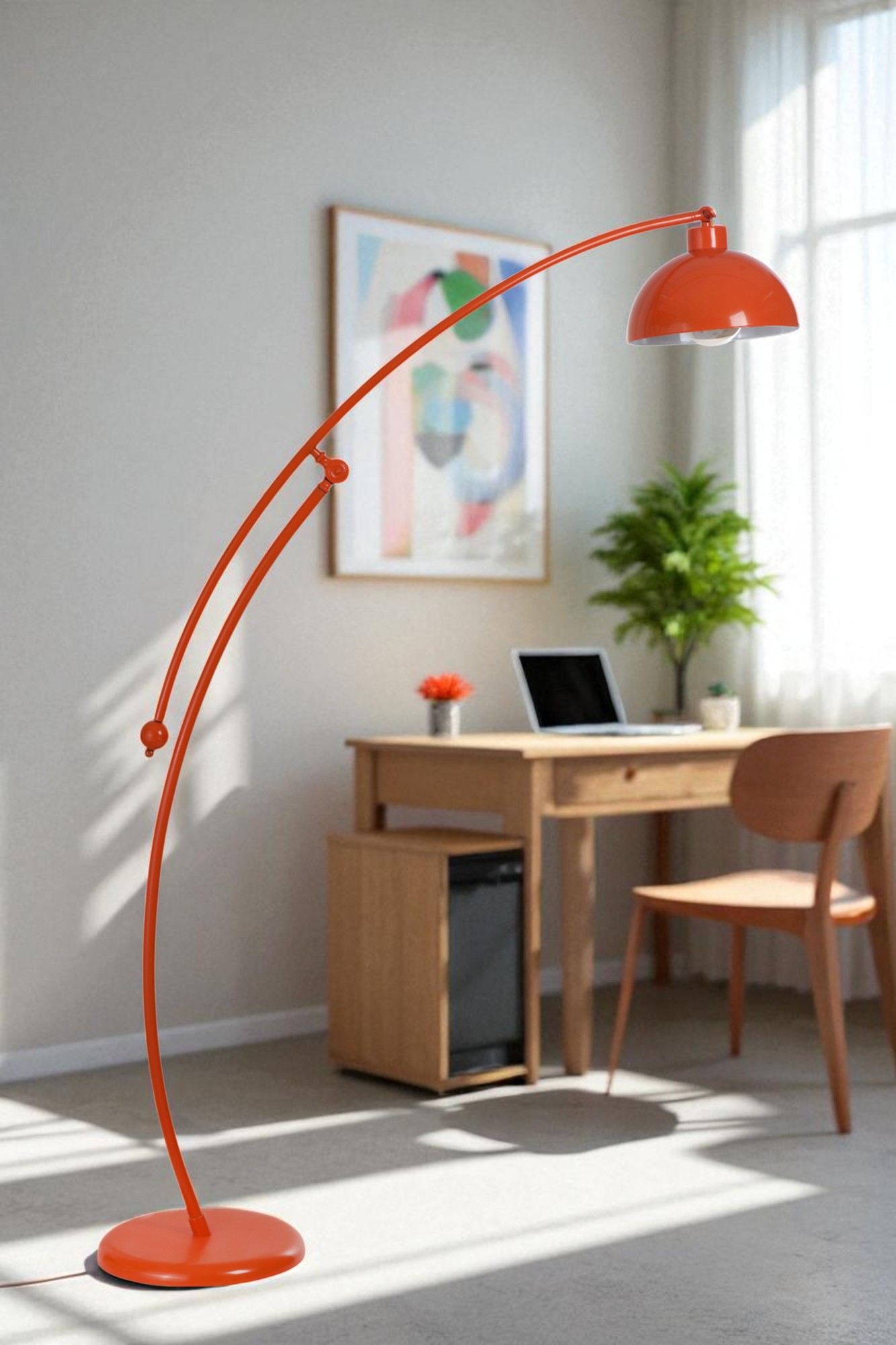Candeeiro de Pé – 155 cm de altura – Laranja – Metal