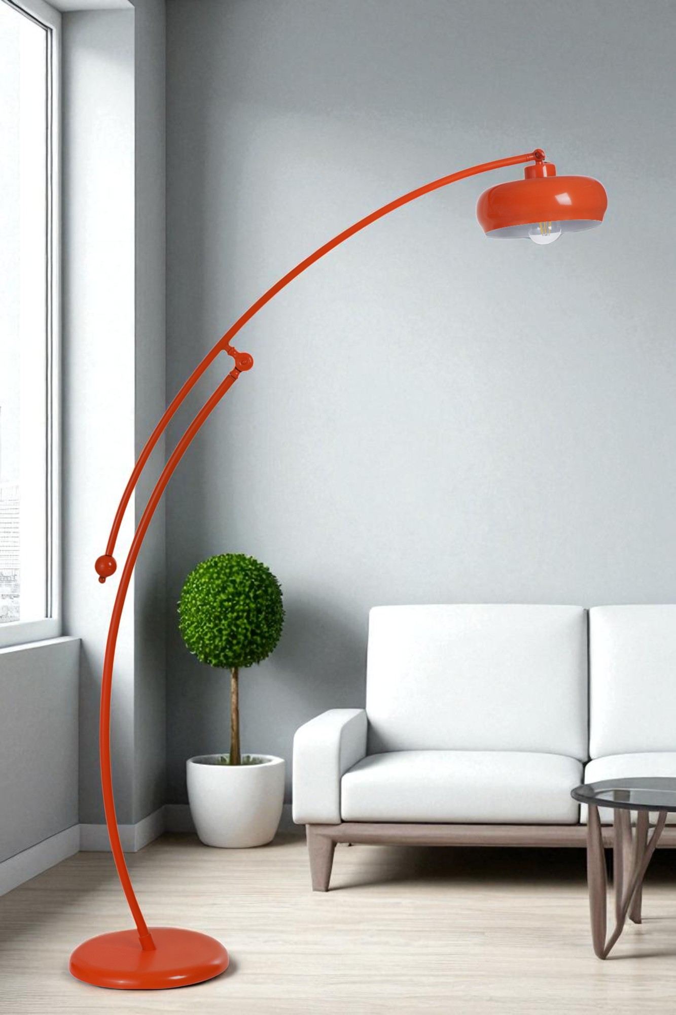 Candeeiro de Pé – 155 cm – Laranja – Metal