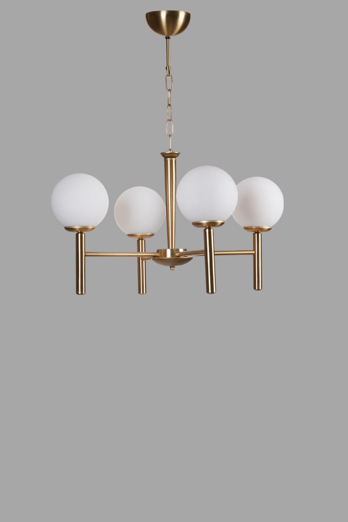 Candeeiro de Teto – Ø15 h:15 cm – Branco e Dourado – Metal e Vidro