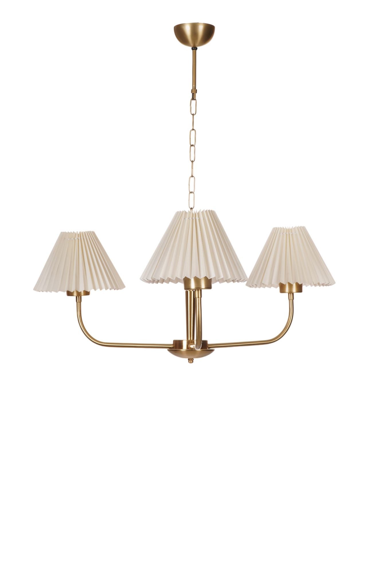 Candeeiro de Teto – 80 cm – Creme e Ouro – Metálico e PVC