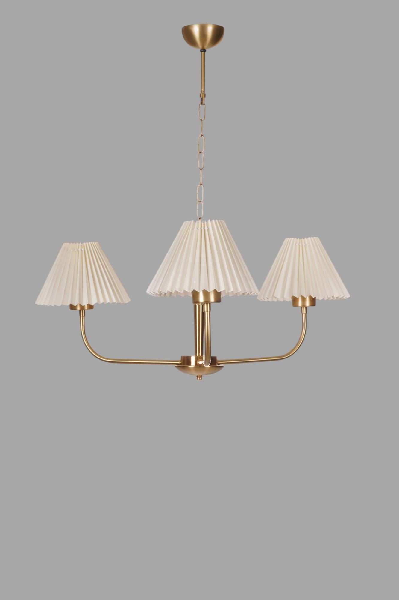 Candeeiro de Teto – 80 cm – Creme e Ouro – Metálico e PVC