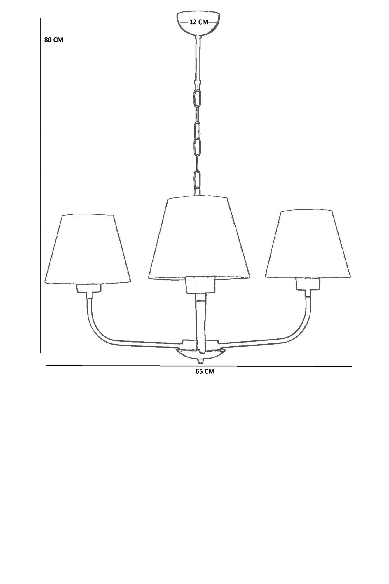 Candeeiro de Teto – 80 cm – Bege e Dourado – Metálico e PVC