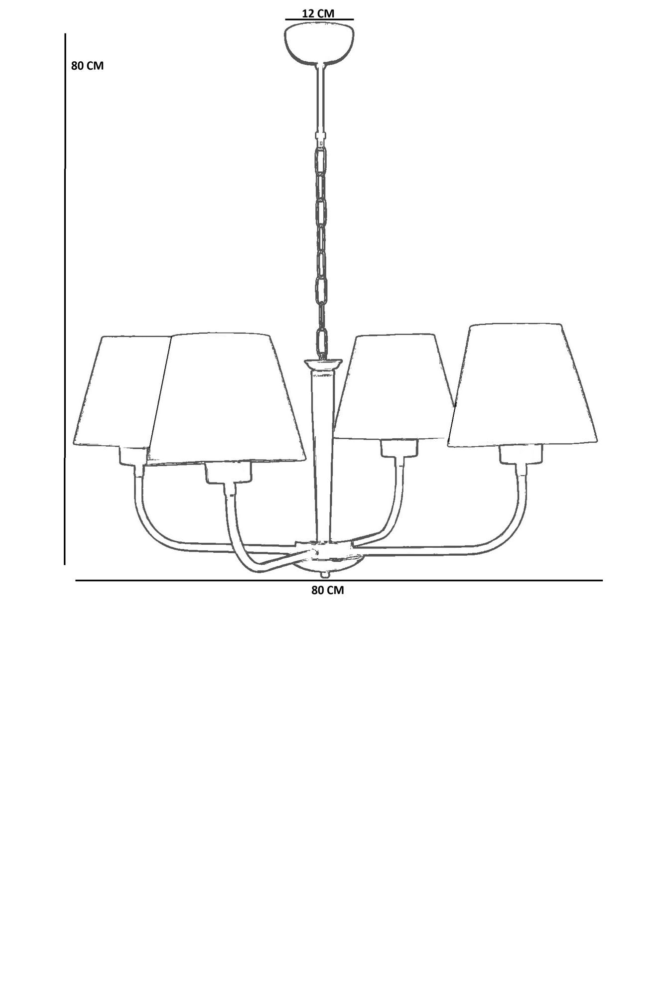 Candeeiro de Teto – 80 cm – Bege e Dourado – Metálico e PVC