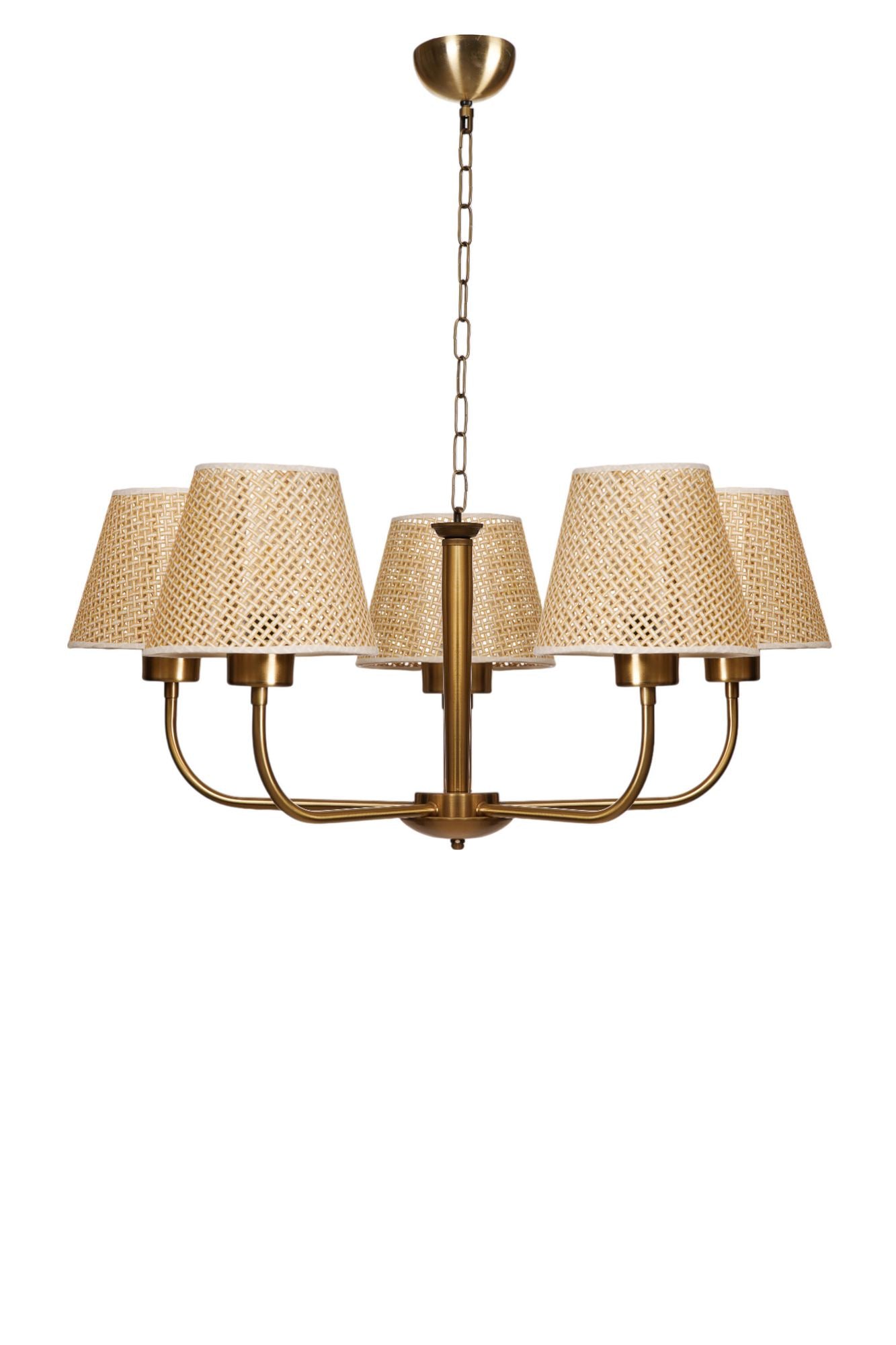 Candeeiro de Teto – Ø9-16 h:16 cm – Bege e Dourado – Metálico com Capa de PVC