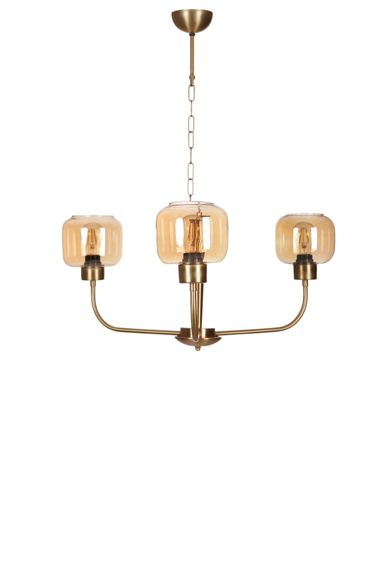 Candeeiro de Teto – 78 cm – Mel e Ouro – Metal