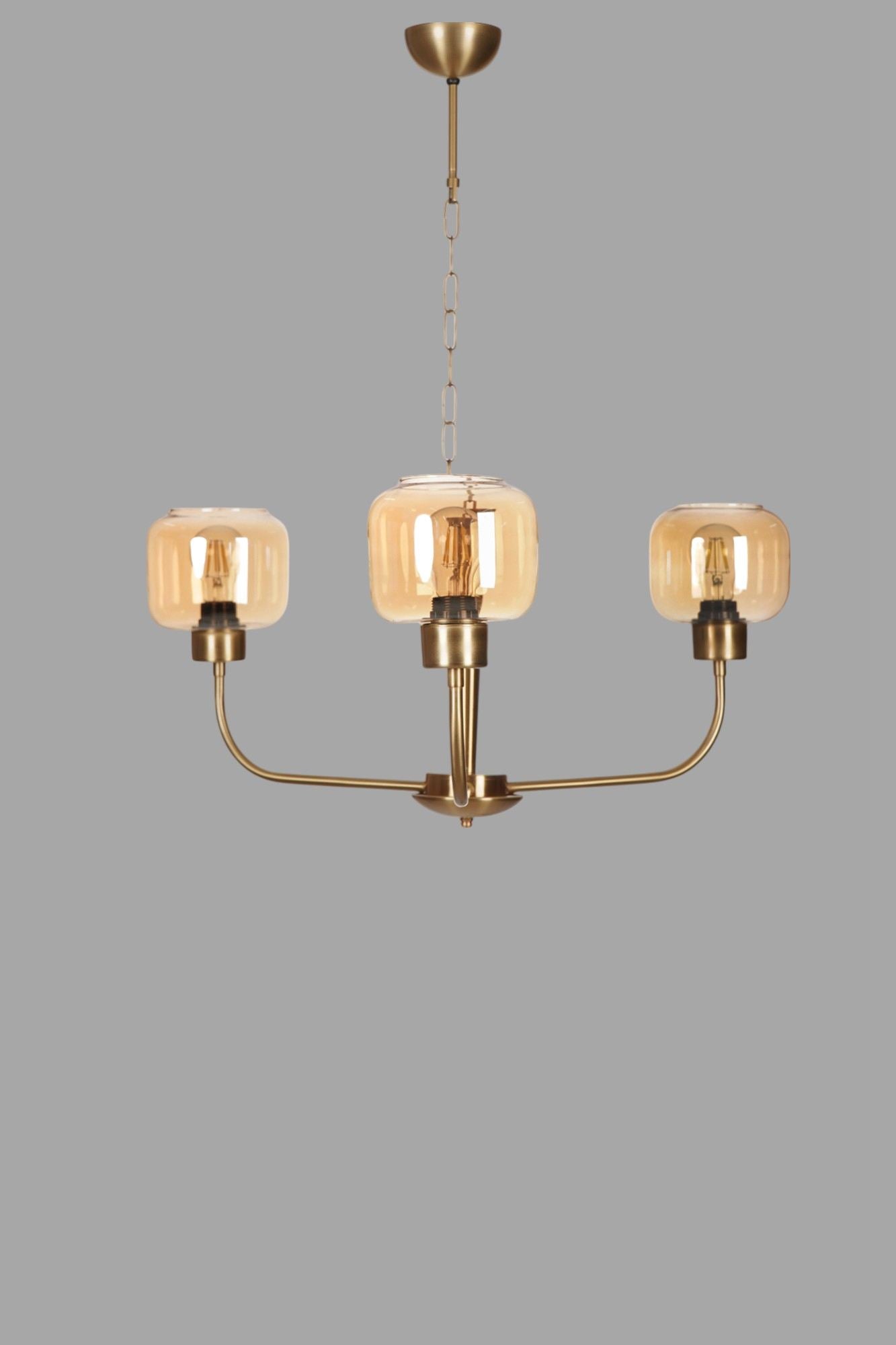 Candeeiro de Teto – 78 cm – Mel e Ouro – Metal