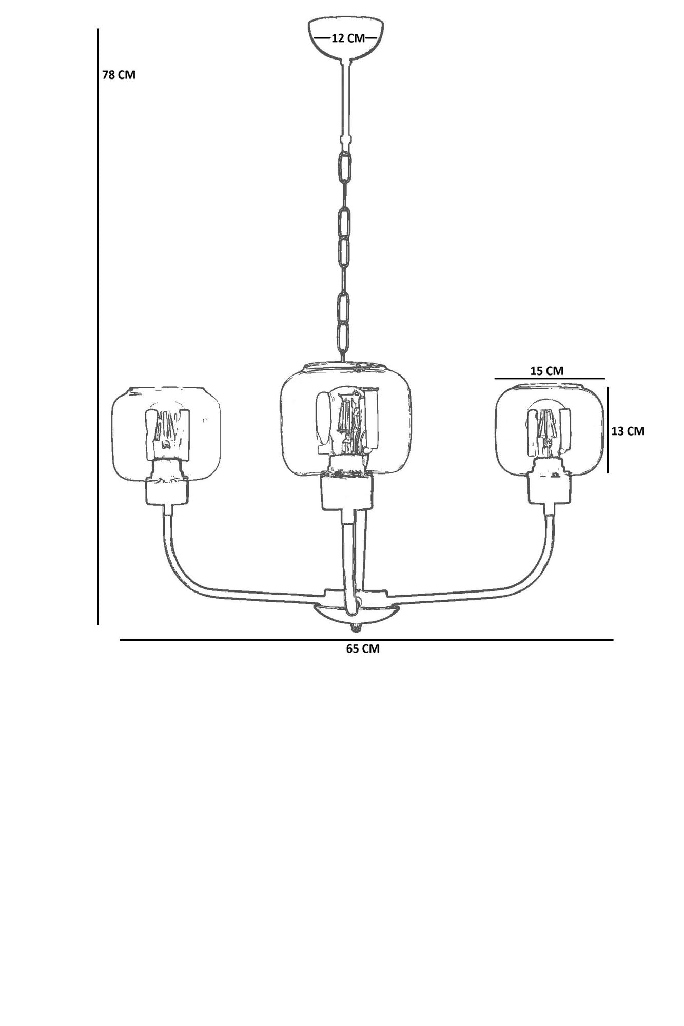 Candeeiro de Teto – 78 cm – Mel e Ouro – Metal