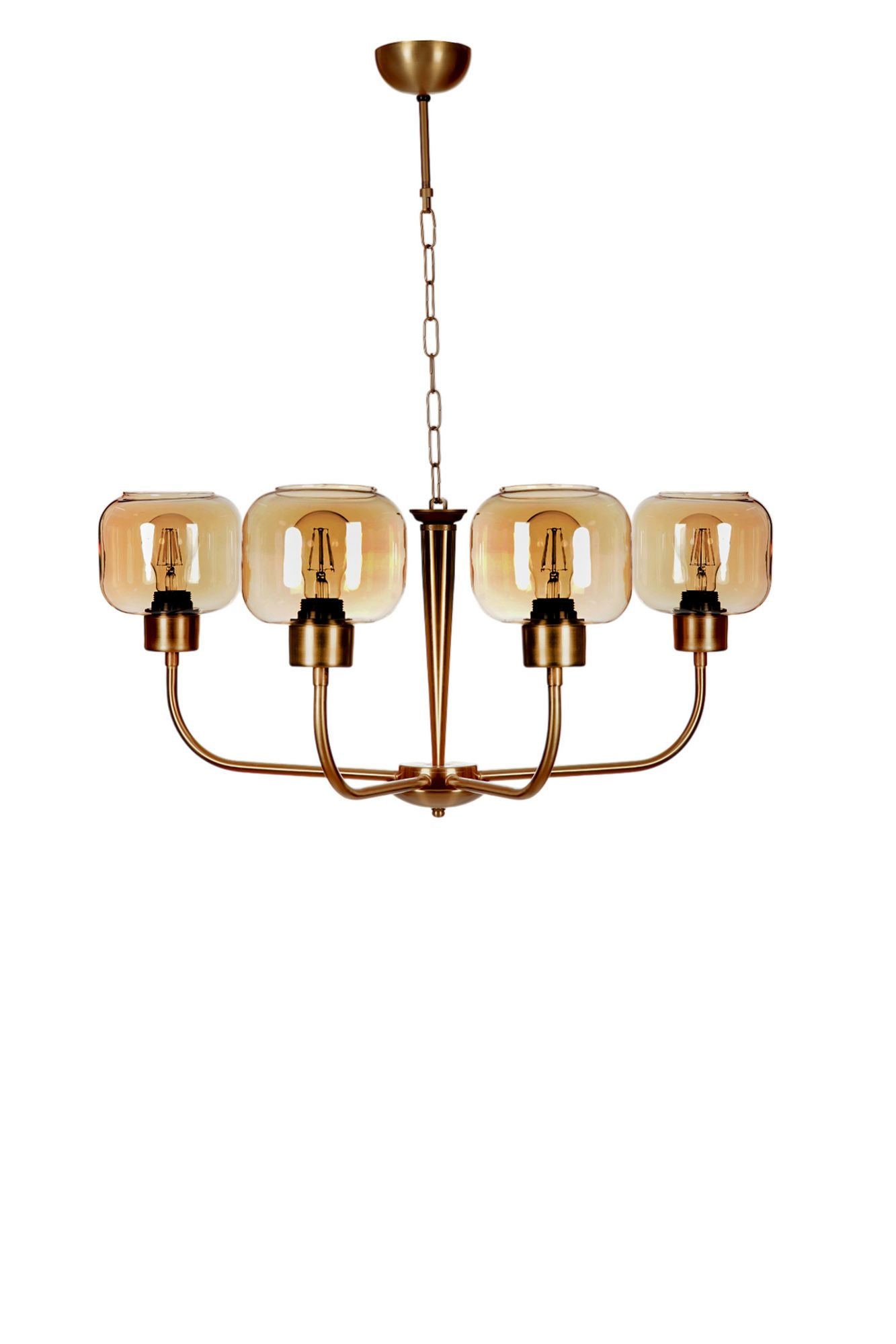 Candeeiro de Teto – Ø15 h:13 cm – Mel e Ouro – Metal e Vidro