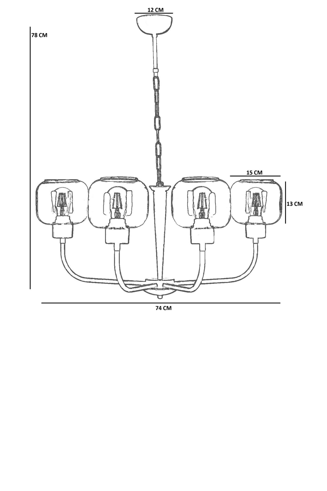 Candeeiro de Teto – Ø15 h:13 cm – Mel e Ouro – Metal e Vidro