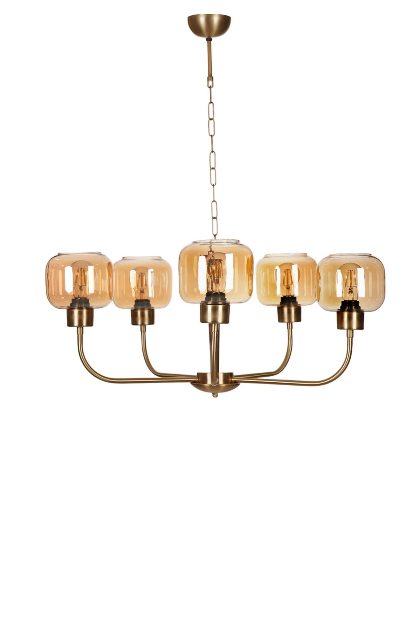 Candeeiro de Teto – 78 cm – Mel e Ouro – Metal