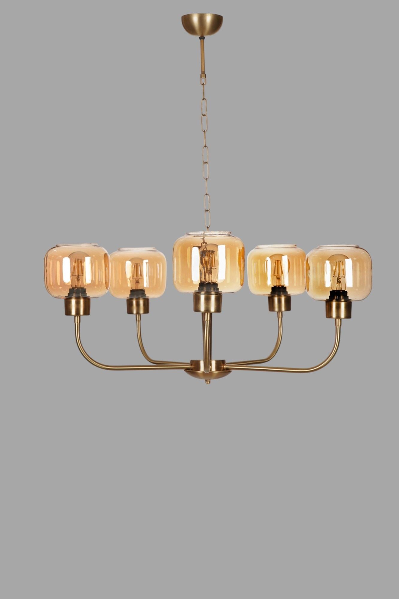 Candeeiro de Teto – 78 cm – Mel e Ouro – Metal