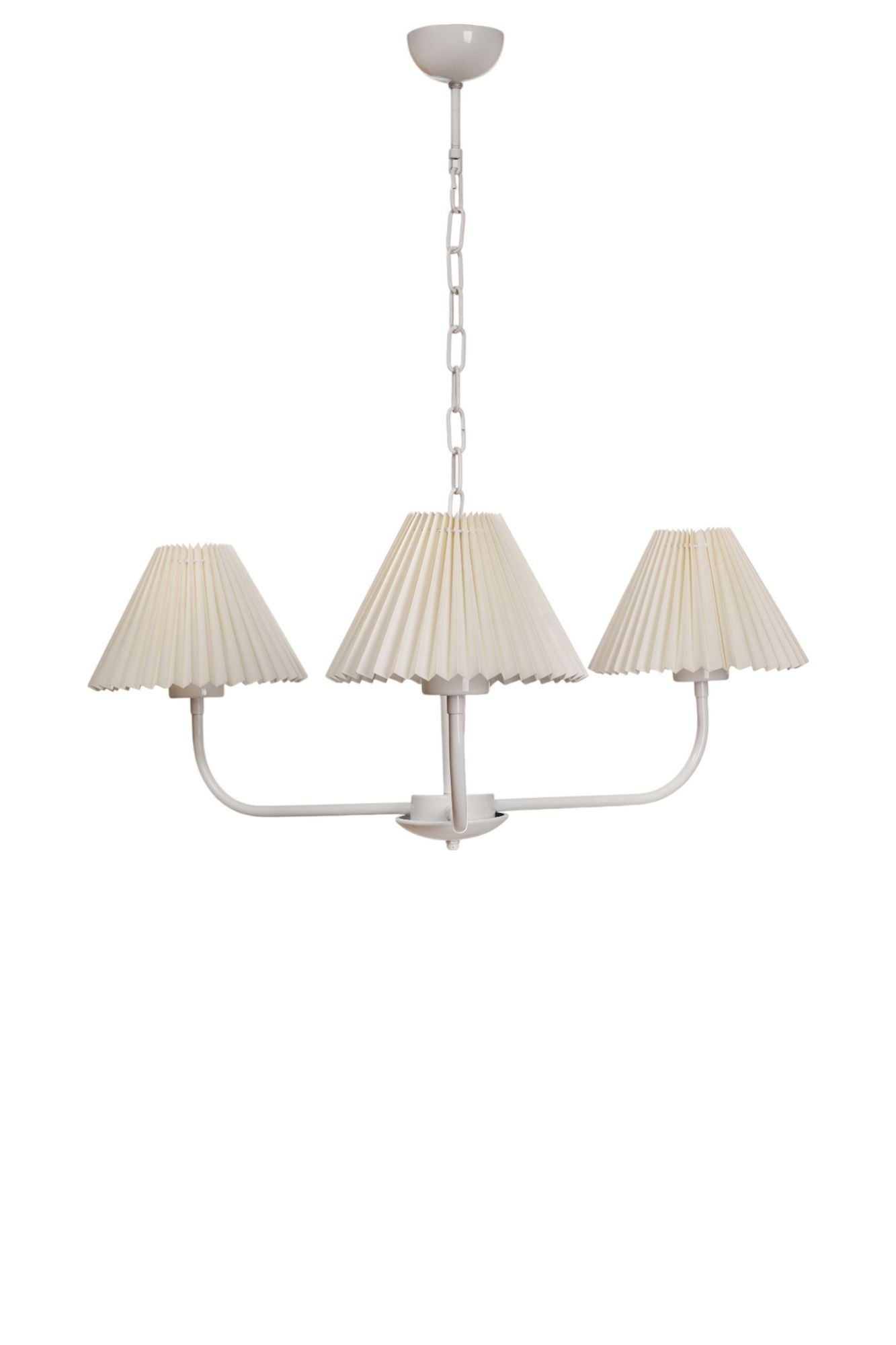 Candeeiro de Teto – 80 cm – Creme e Branco – Metal e PVC