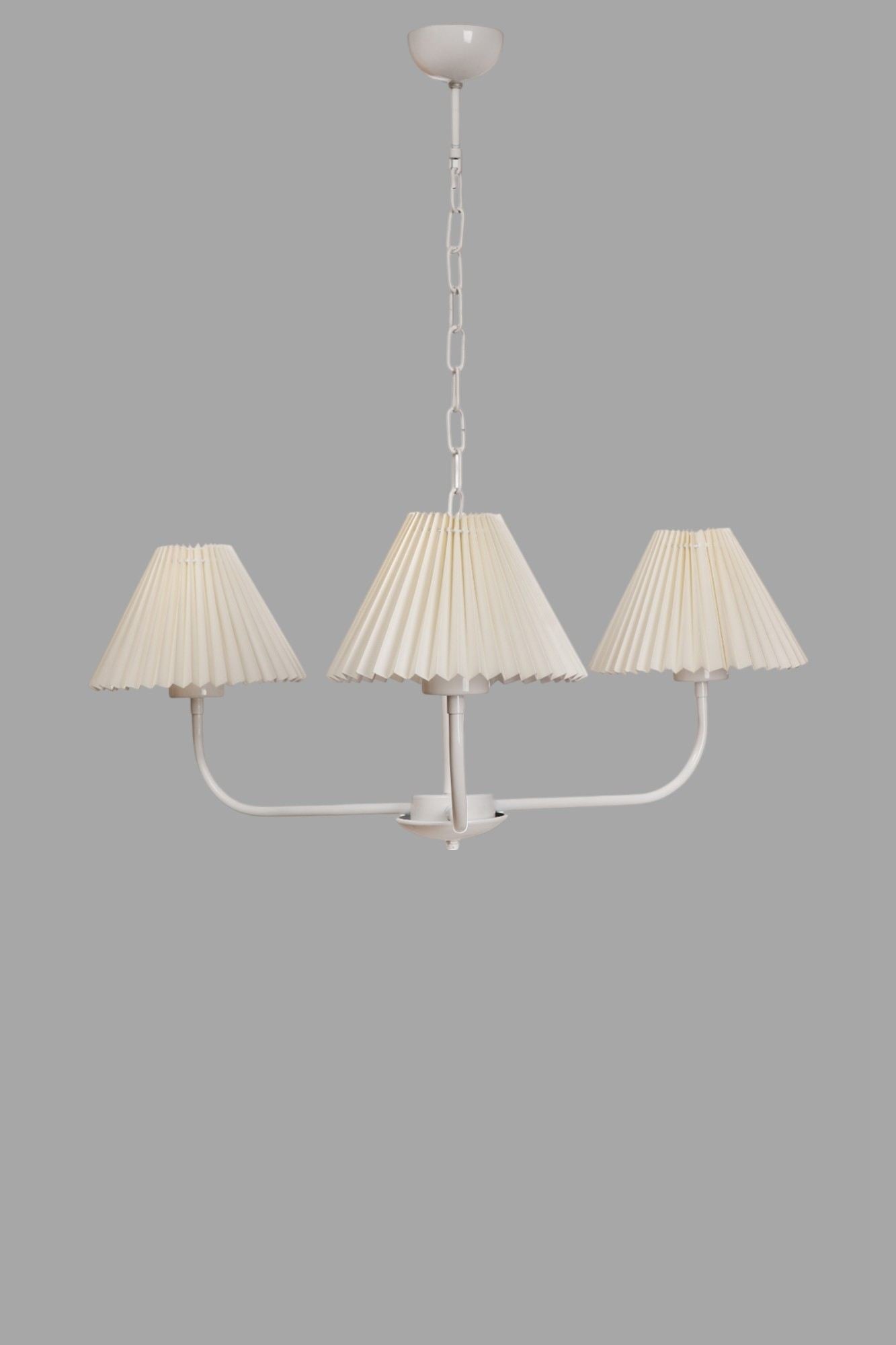 Candeeiro de Teto – 80 cm – Creme e Branco – Metal e PVC