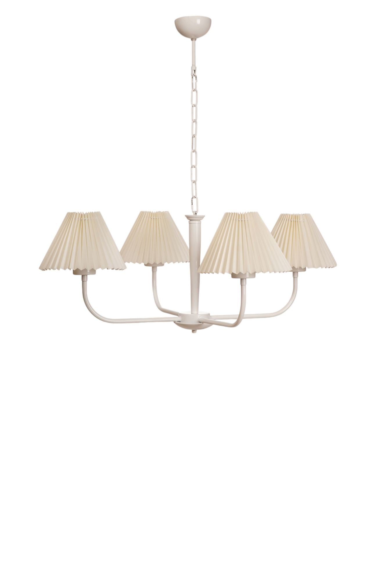 Candeeiro de Teto – 80 cm – Creme e Branco – Metal e PVC