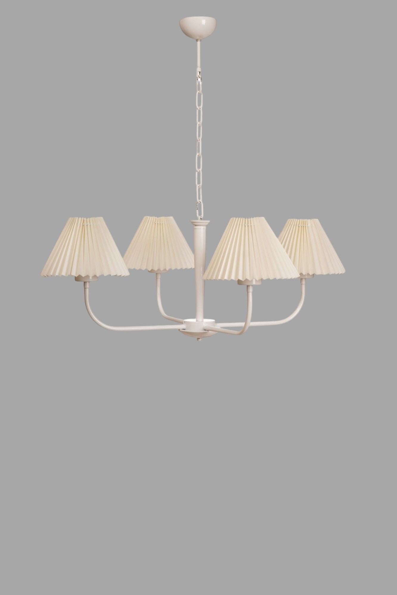 Candeeiro de Teto – 80 cm – Creme e Branco – Metal e PVC