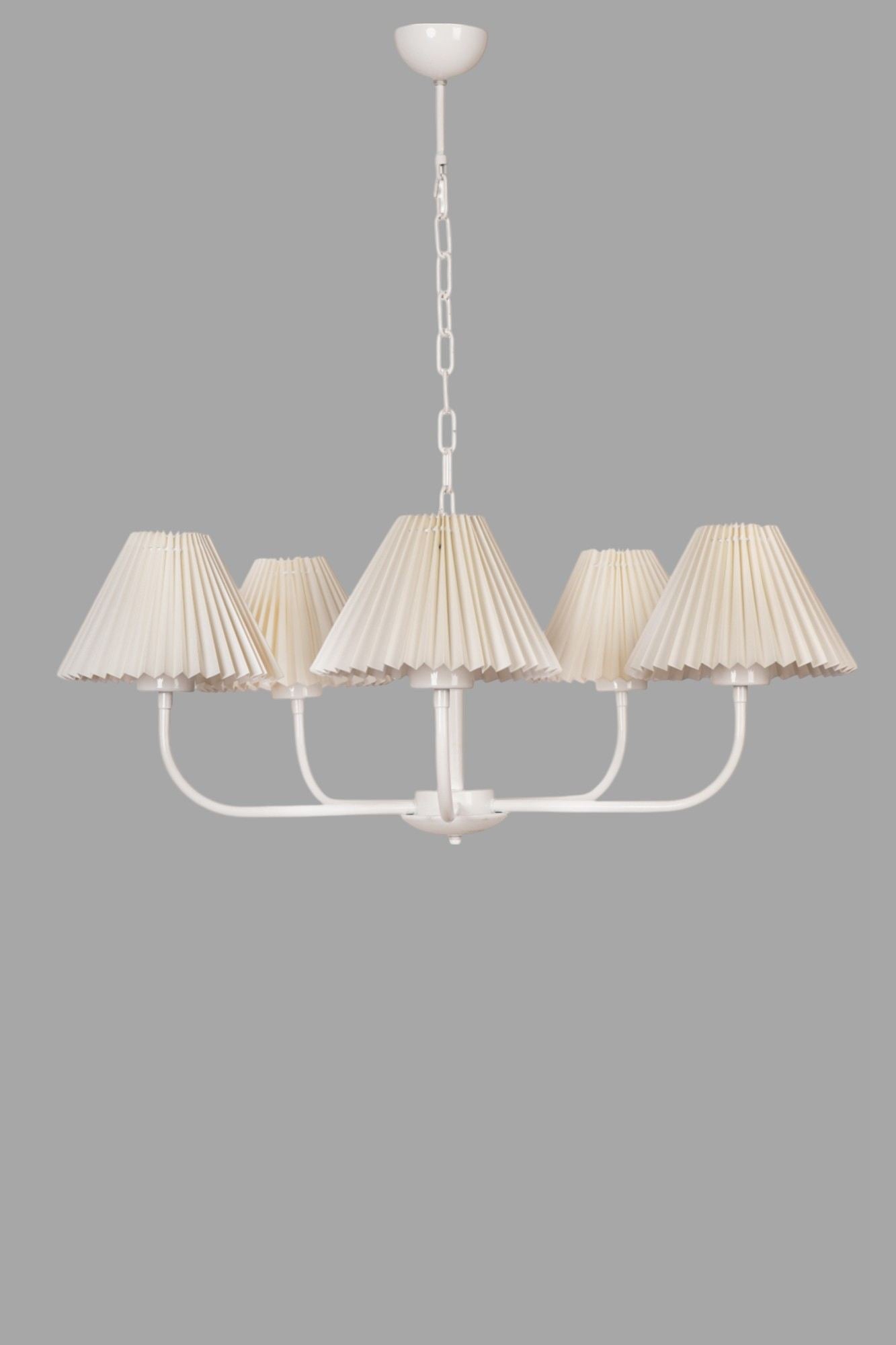 Candeeiro de Teto – 80 cm – Creme e Branco – Metal