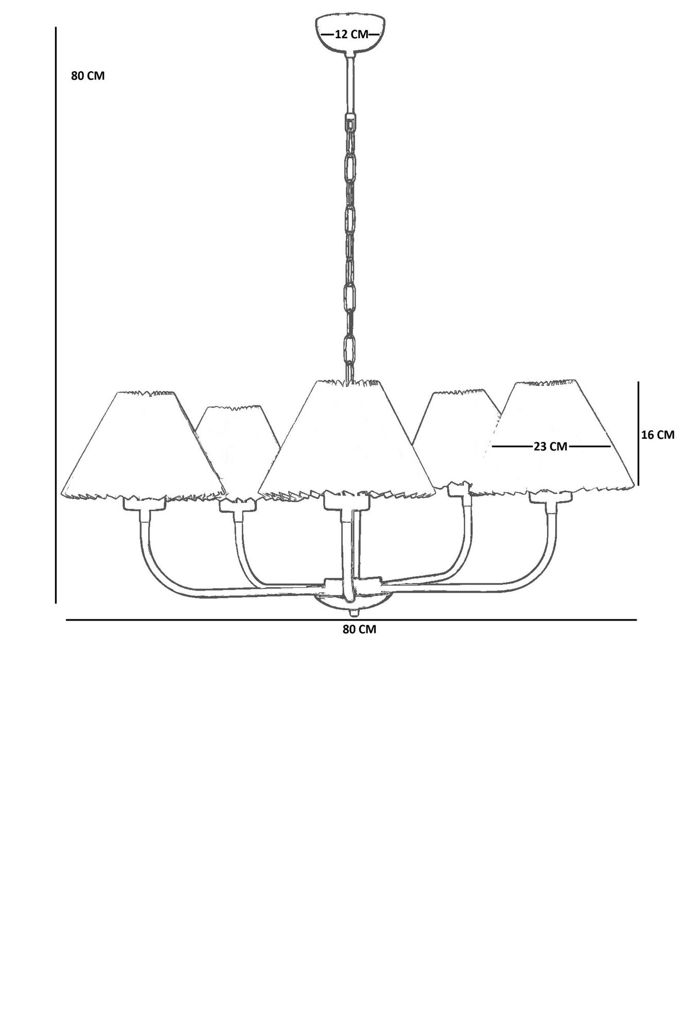 Candeeiro de Teto – 80 cm – Creme e Branco – Metal