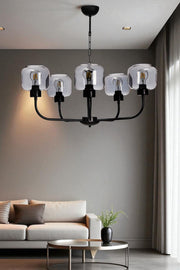 Candeeiro de Teto – Ø15 h:13 cm – Cinza e Preto – Metal e Vidro