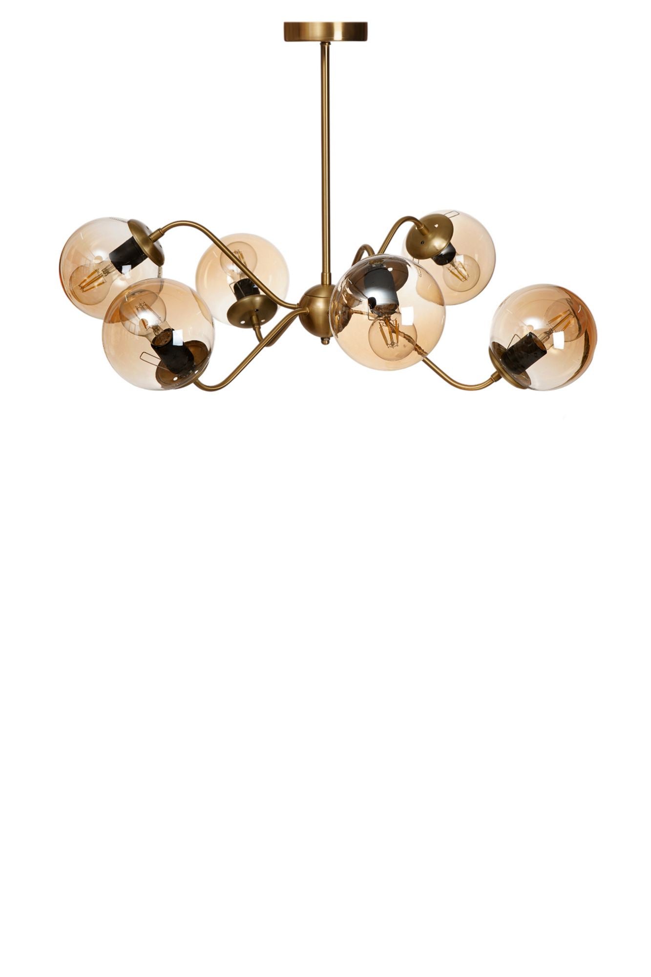 Candeeiro de Teto – 40-60 cm – Mel, Ouro – Metal e Vidro