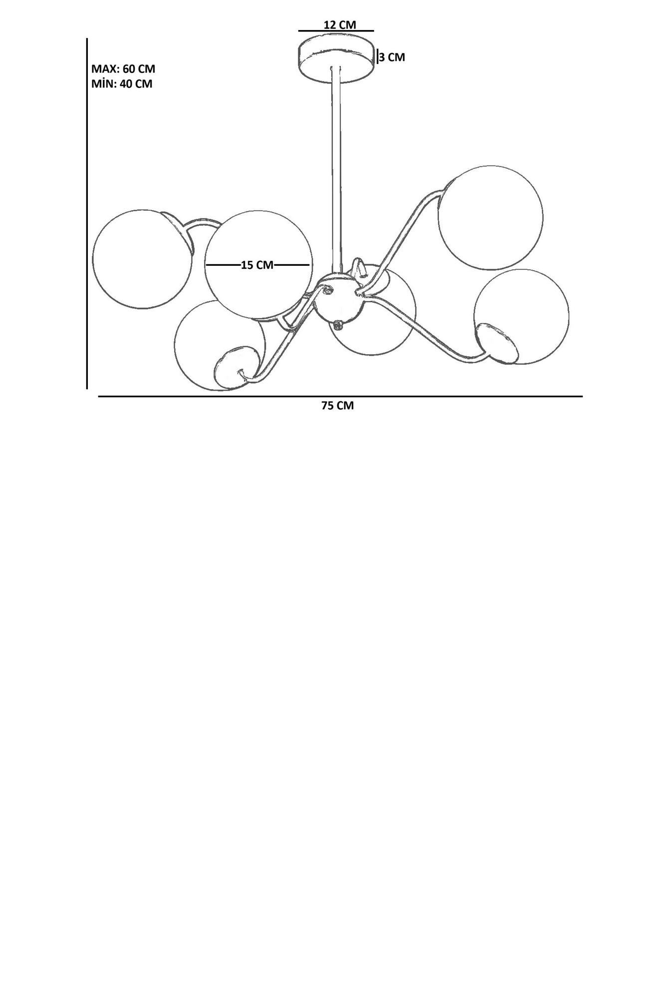 Candeeiro de Teto – 40-60 cm – Branco e Dourado – Metal e Vidro