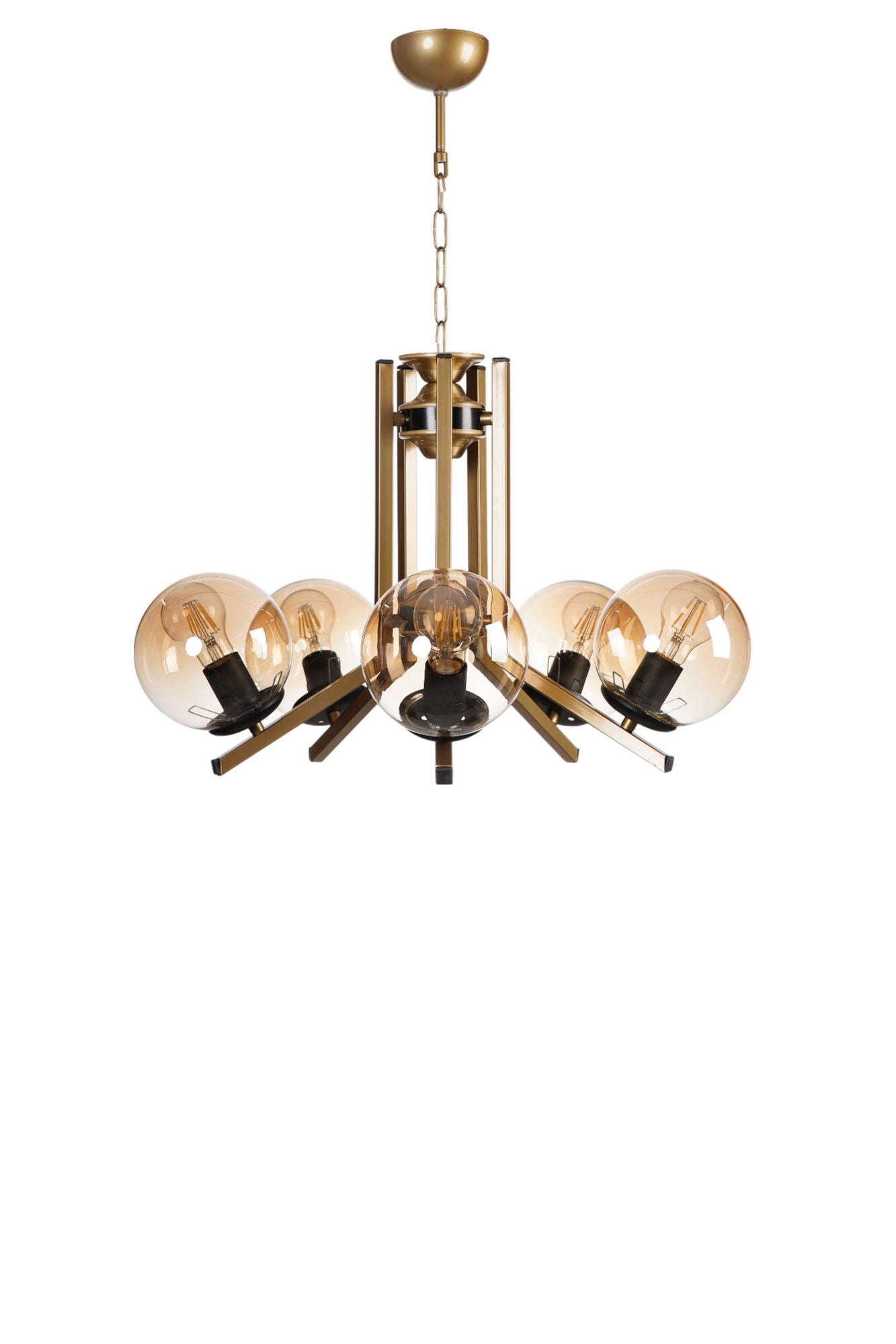 Candeeiro de Teto – 75 cm – Mel e Ouro – Metal