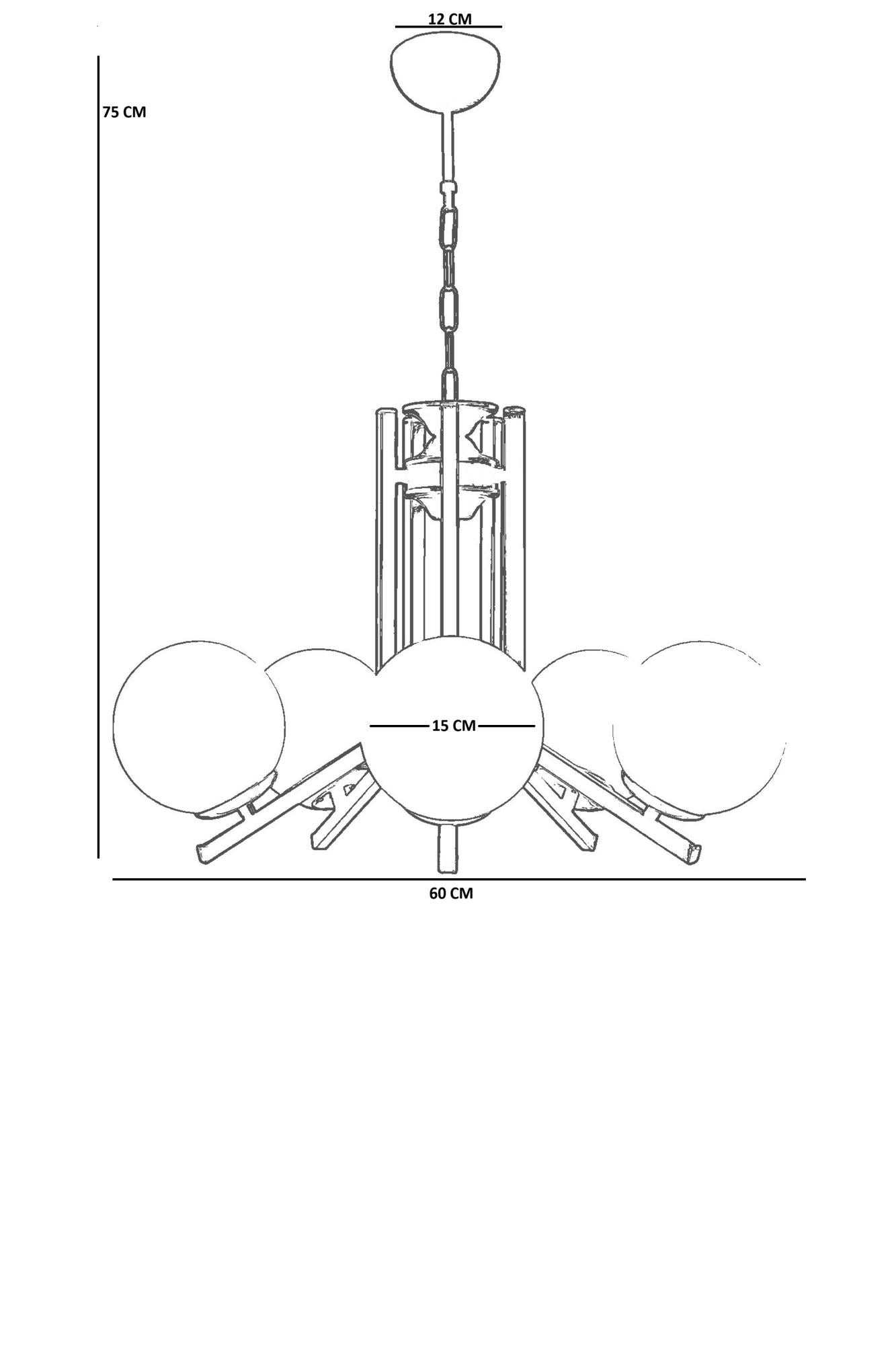 Candeeiro de Teto – 75 cm – Mel e Ouro – Metal