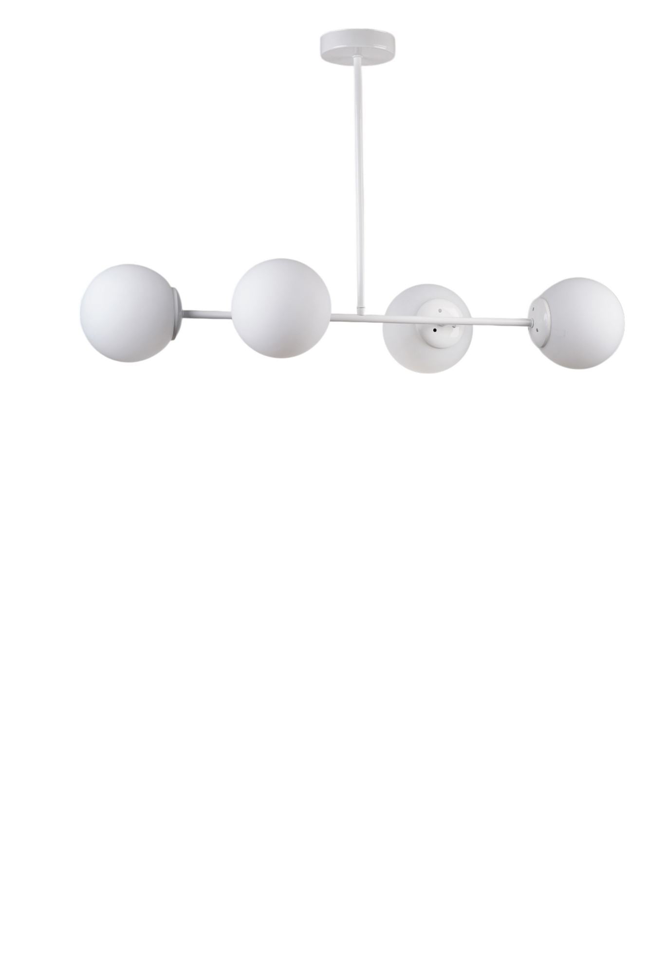 Candeeiro de Teto – Ø15 h:15 cm – Branco – Metal e Vidro