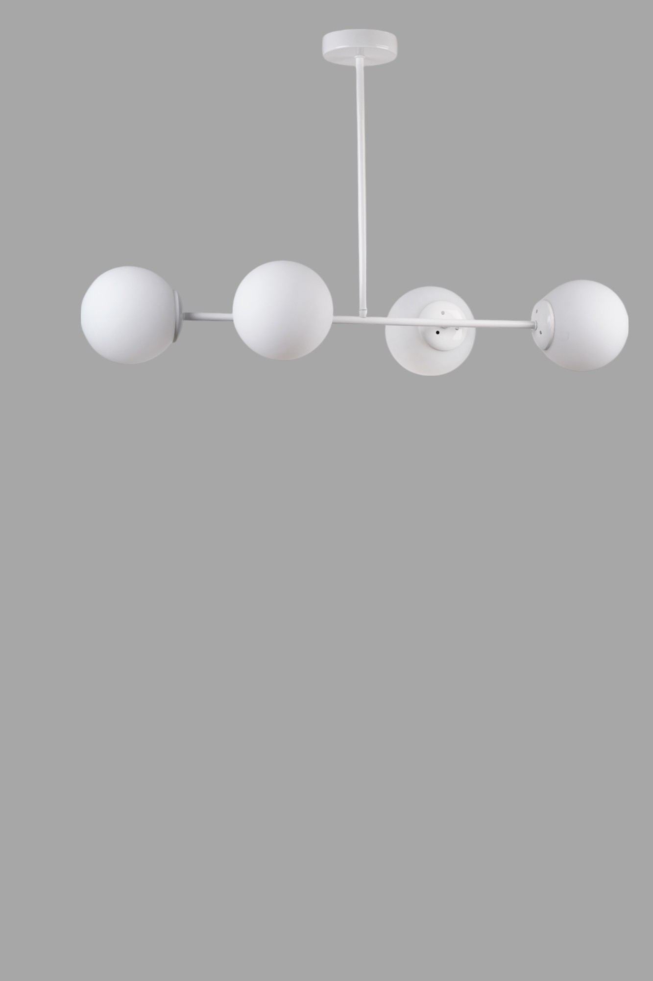 Candeeiro de Teto – Ø15 h:15 cm – Branco – Metal e Vidro