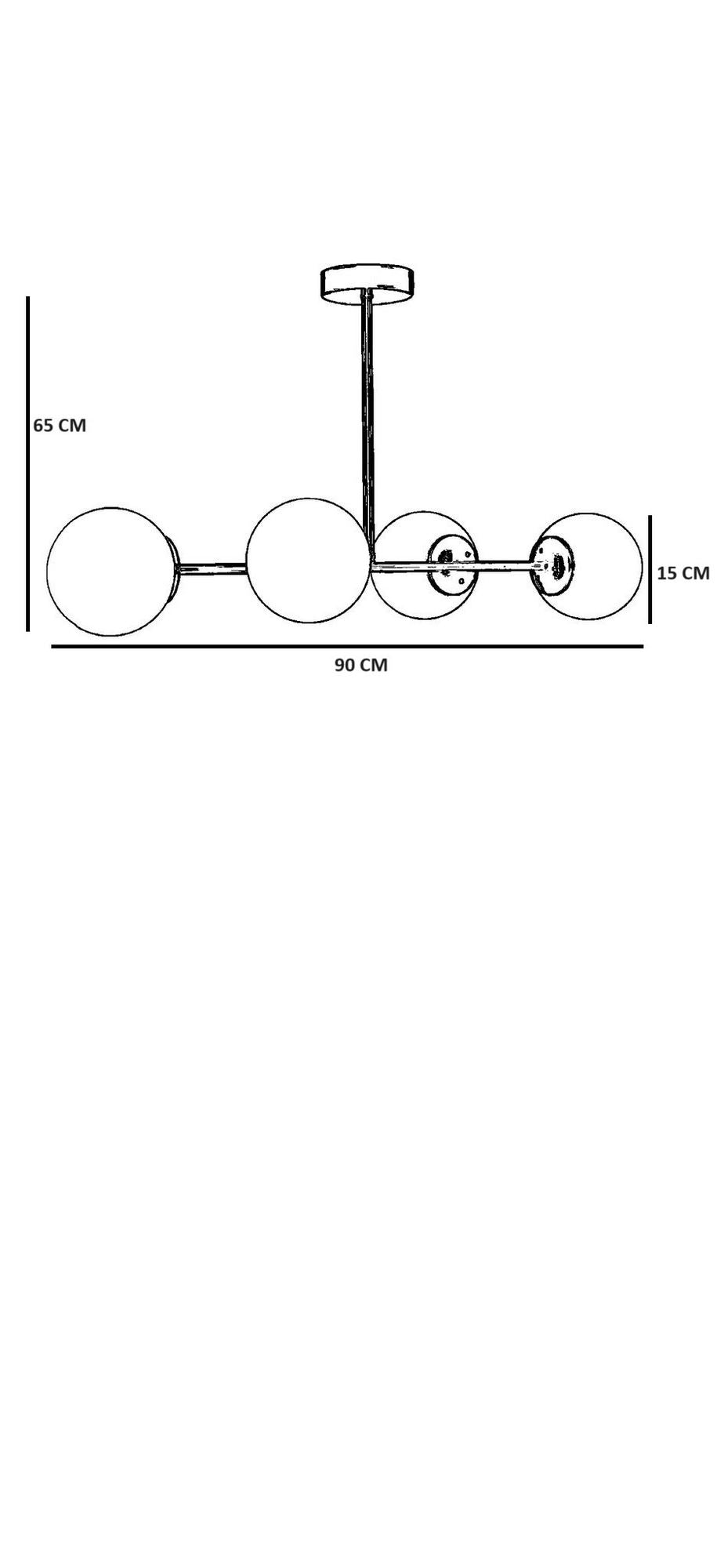 Candeeiro de Teto – Ø15 h:15 cm – Branco – Metal e Vidro