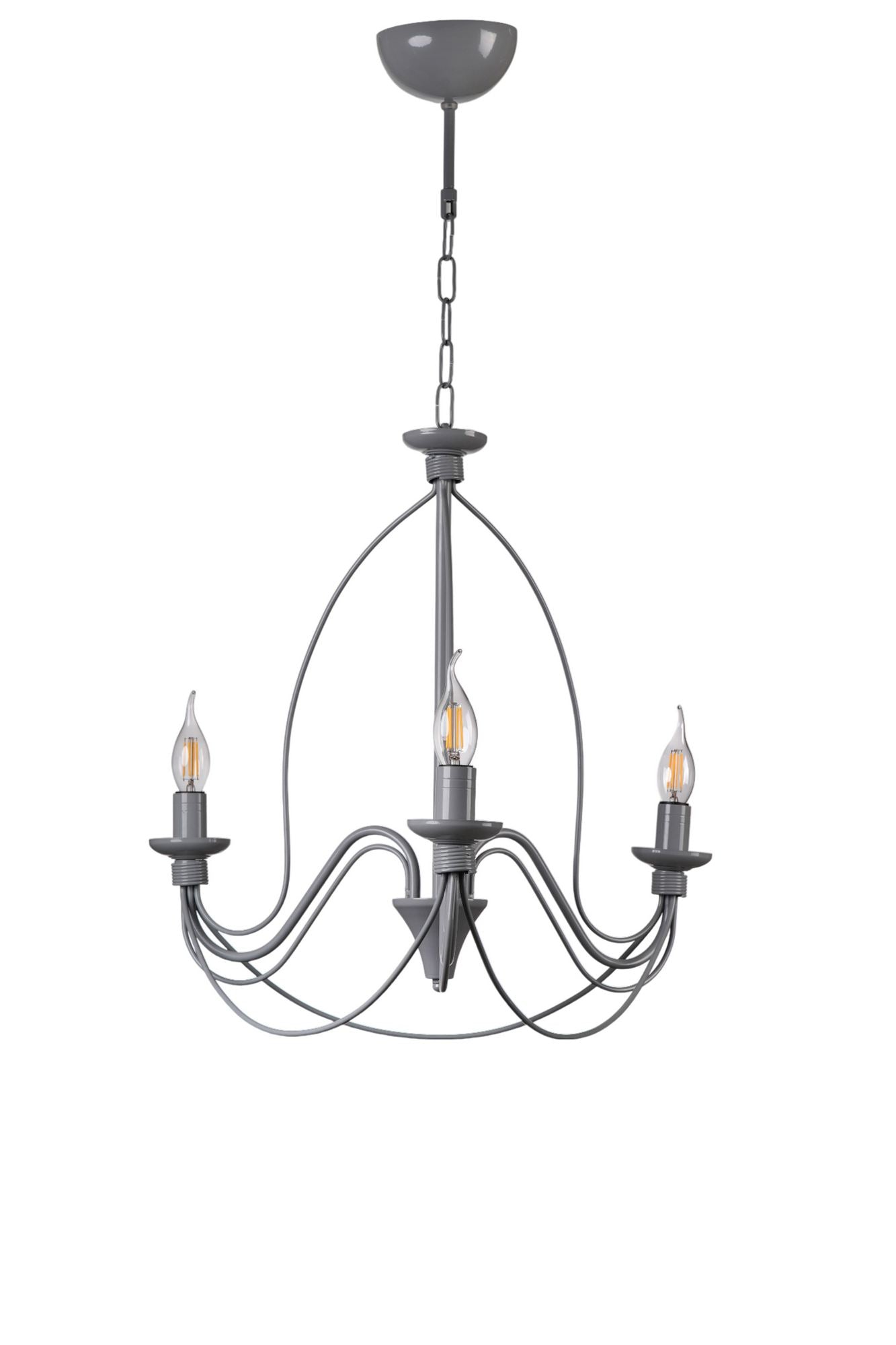 Candeeiro de Teto – 90 cm – Cinza – Metal