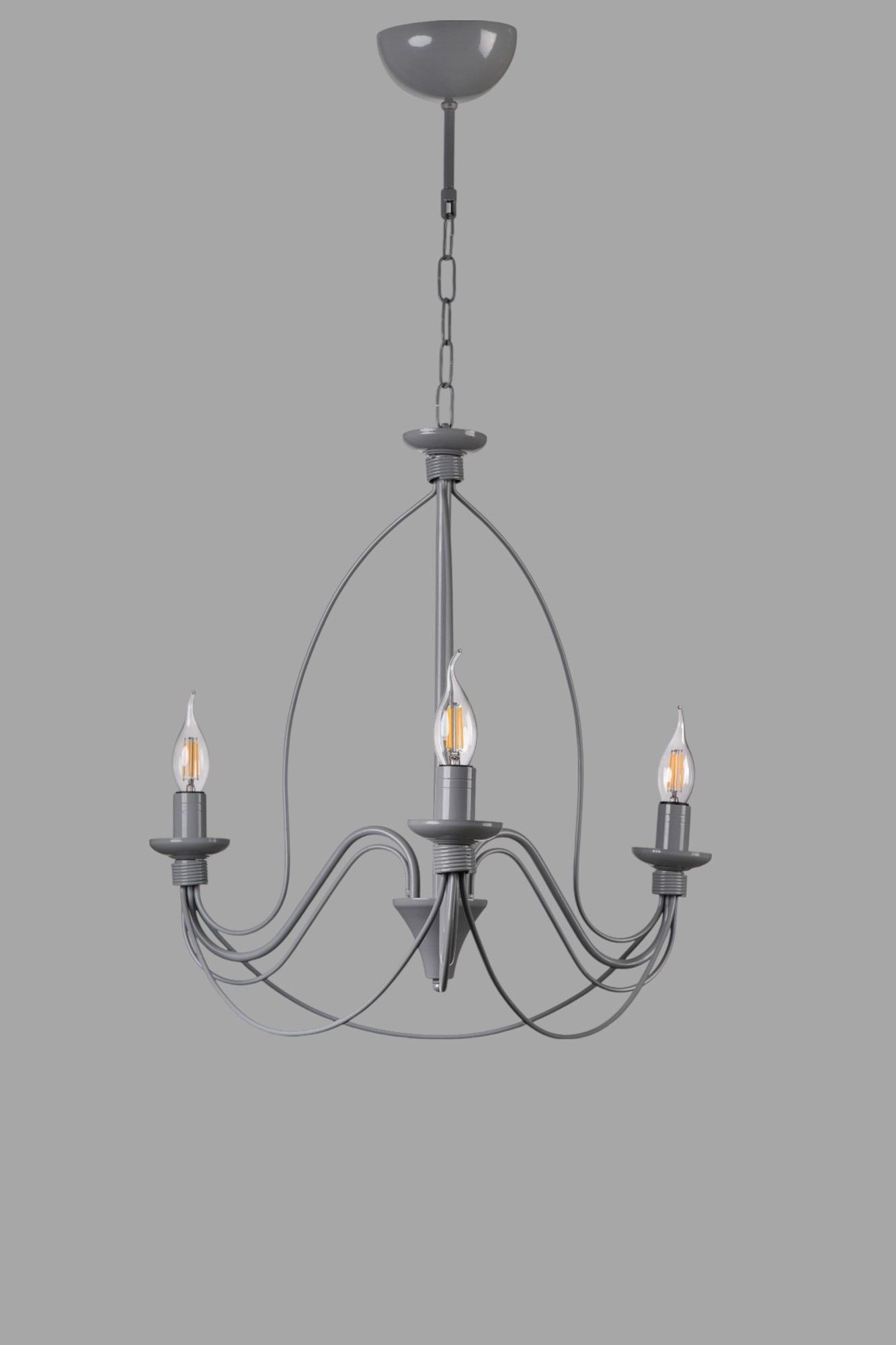 Candeeiro de Teto – 90 cm – Cinza – Metal