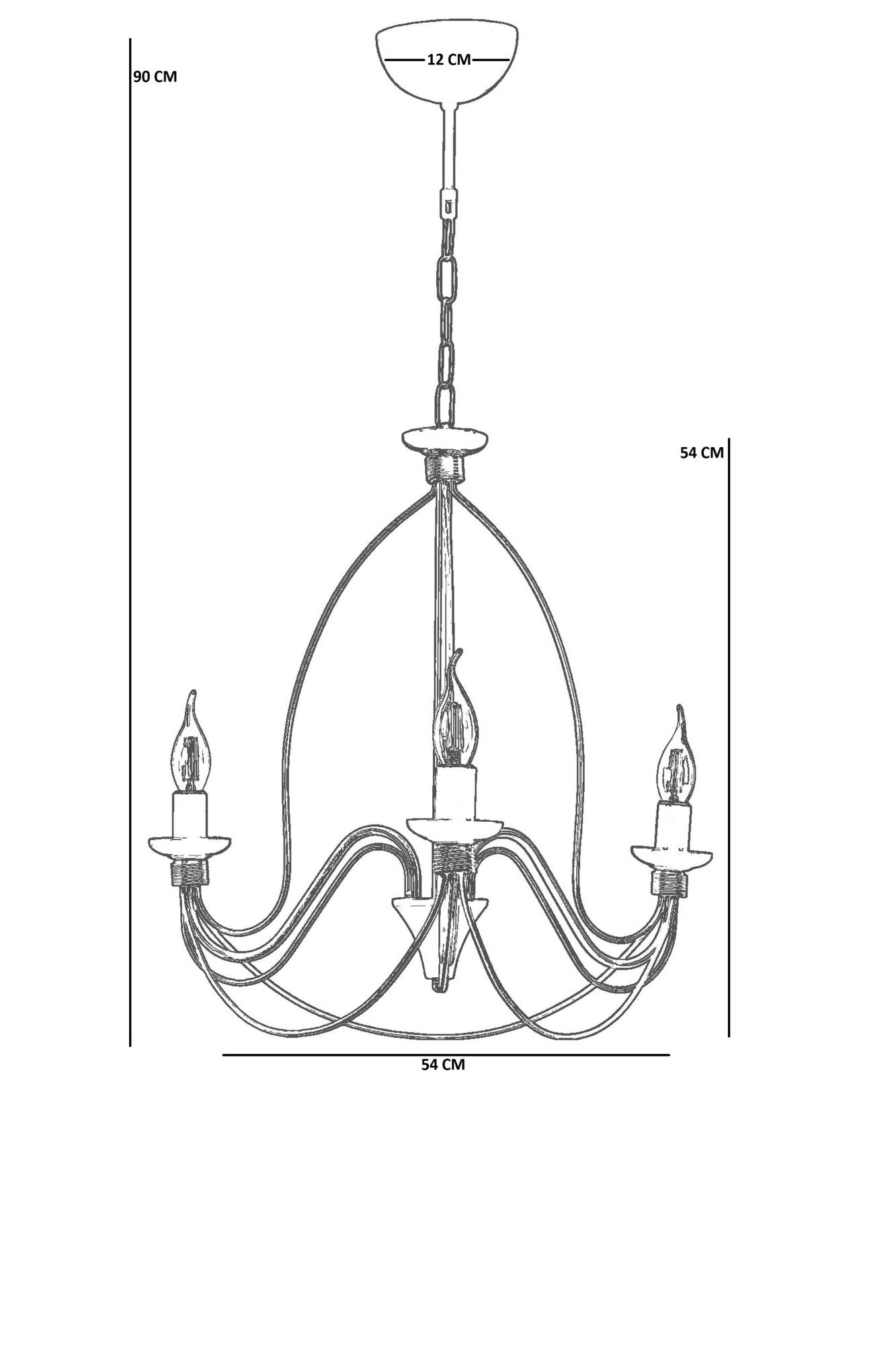 Candeeiro de Teto – 90 cm – Cinza – Metal