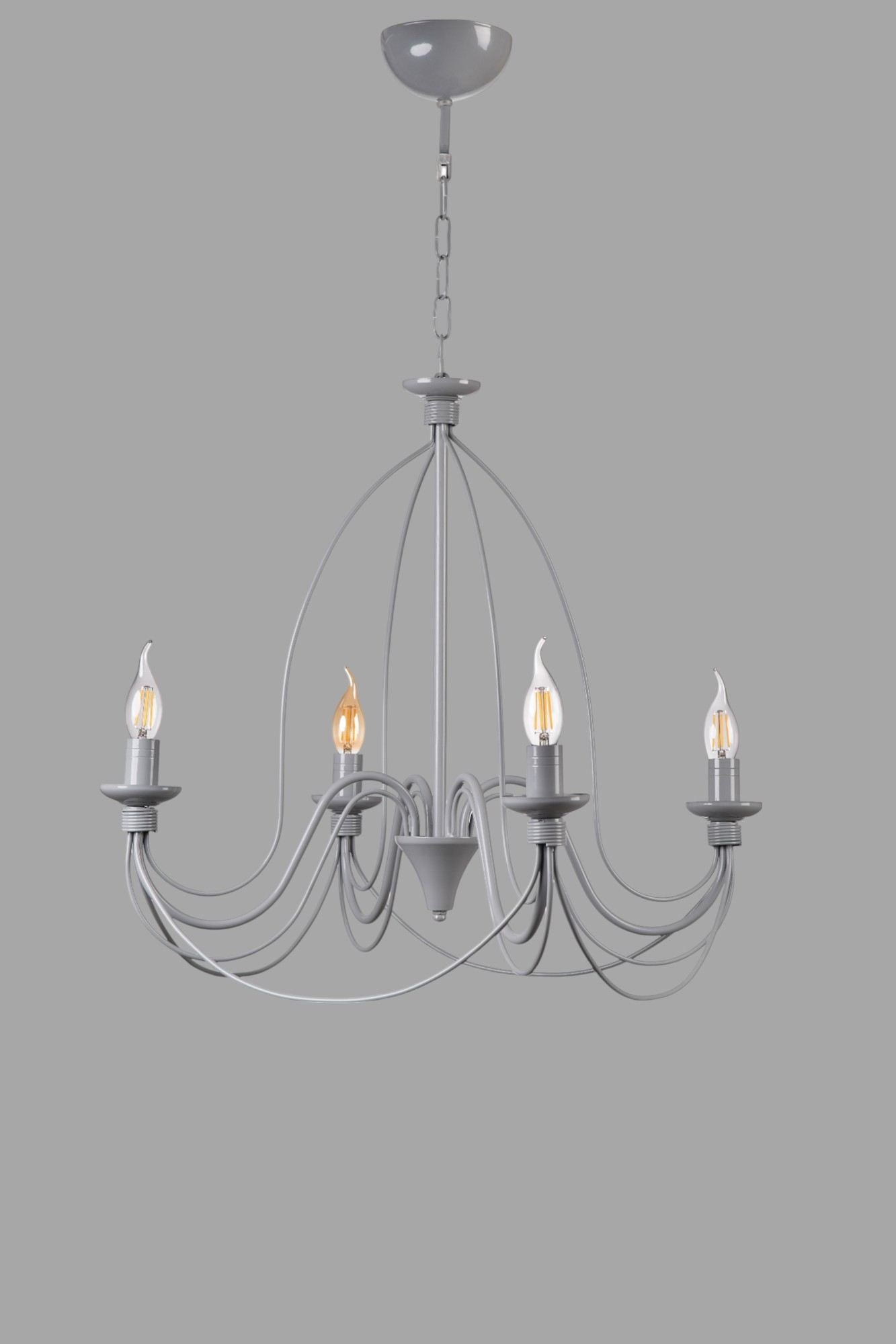 Candeeiro de Teto de Metal - Ø54 h:54 cm - Cinza