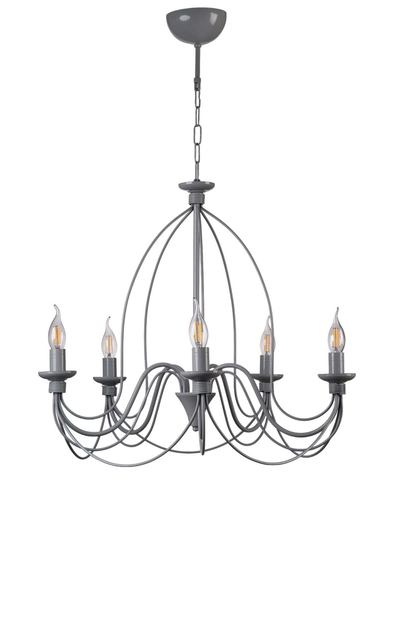 Candeeiro de Teto – 90 cm – Cinza – Metal