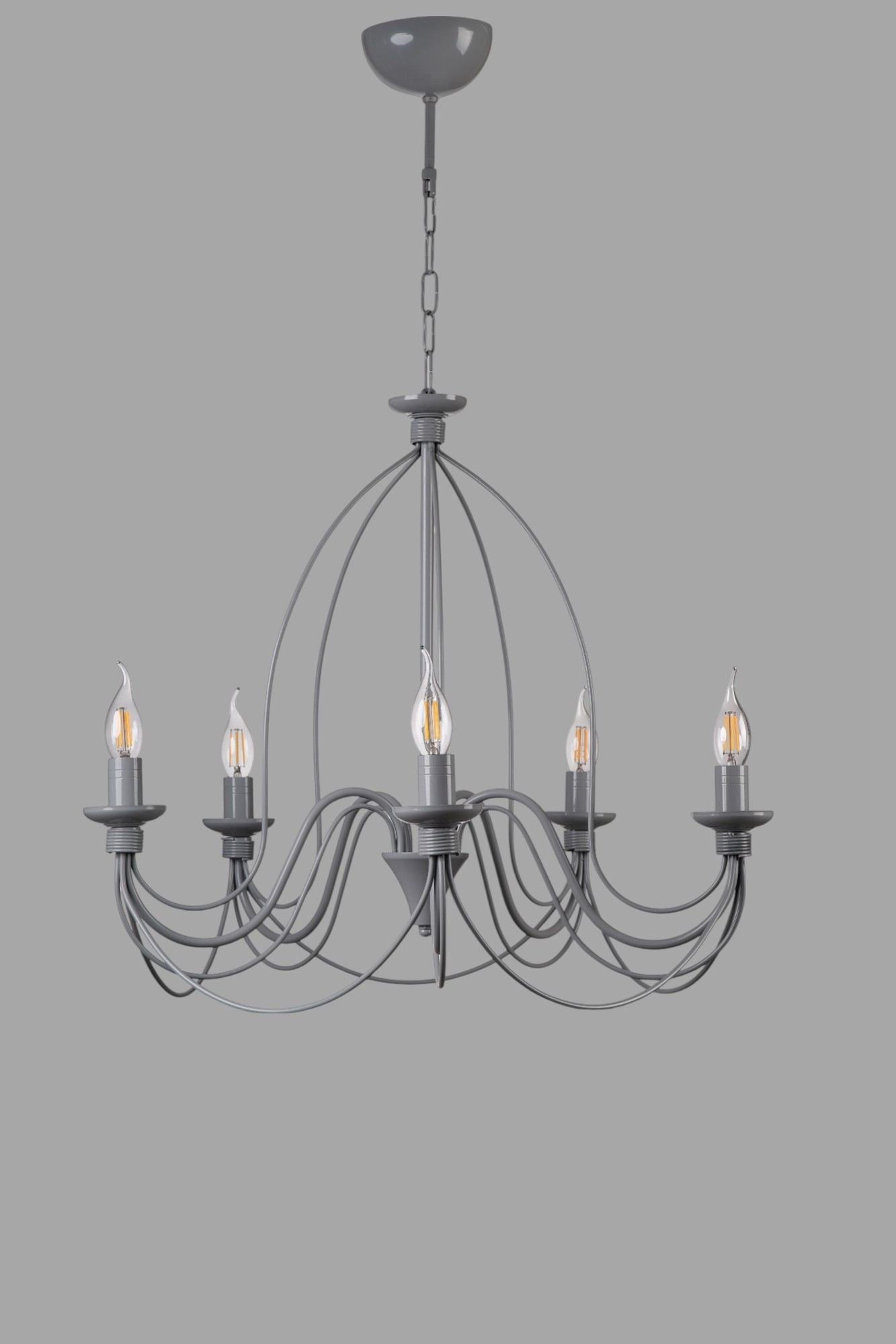 Candeeiro de Teto – 90 cm – Cinza – Metal