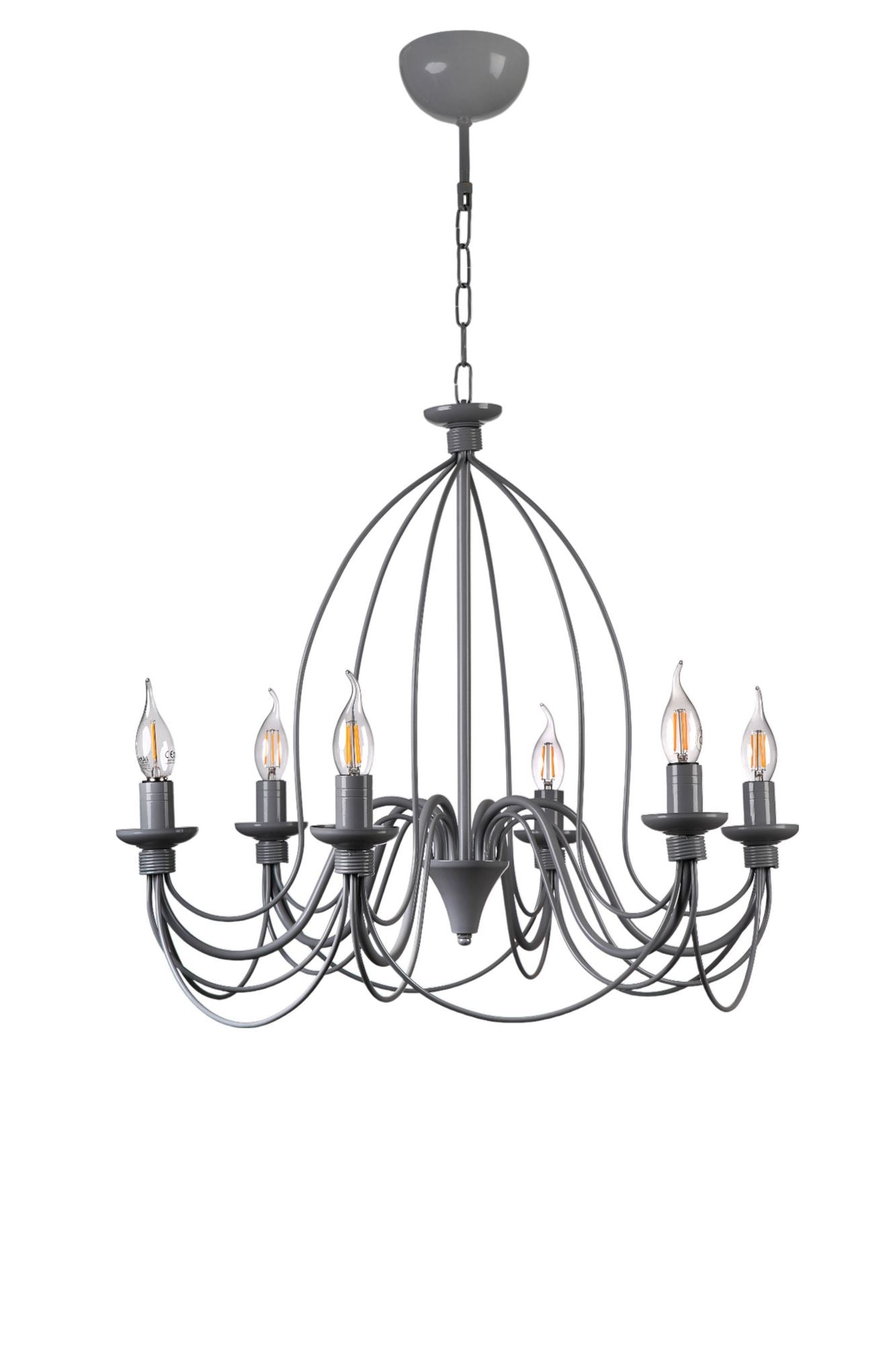 Candeeiro de Teto – 90 cm – Cinza – Metal